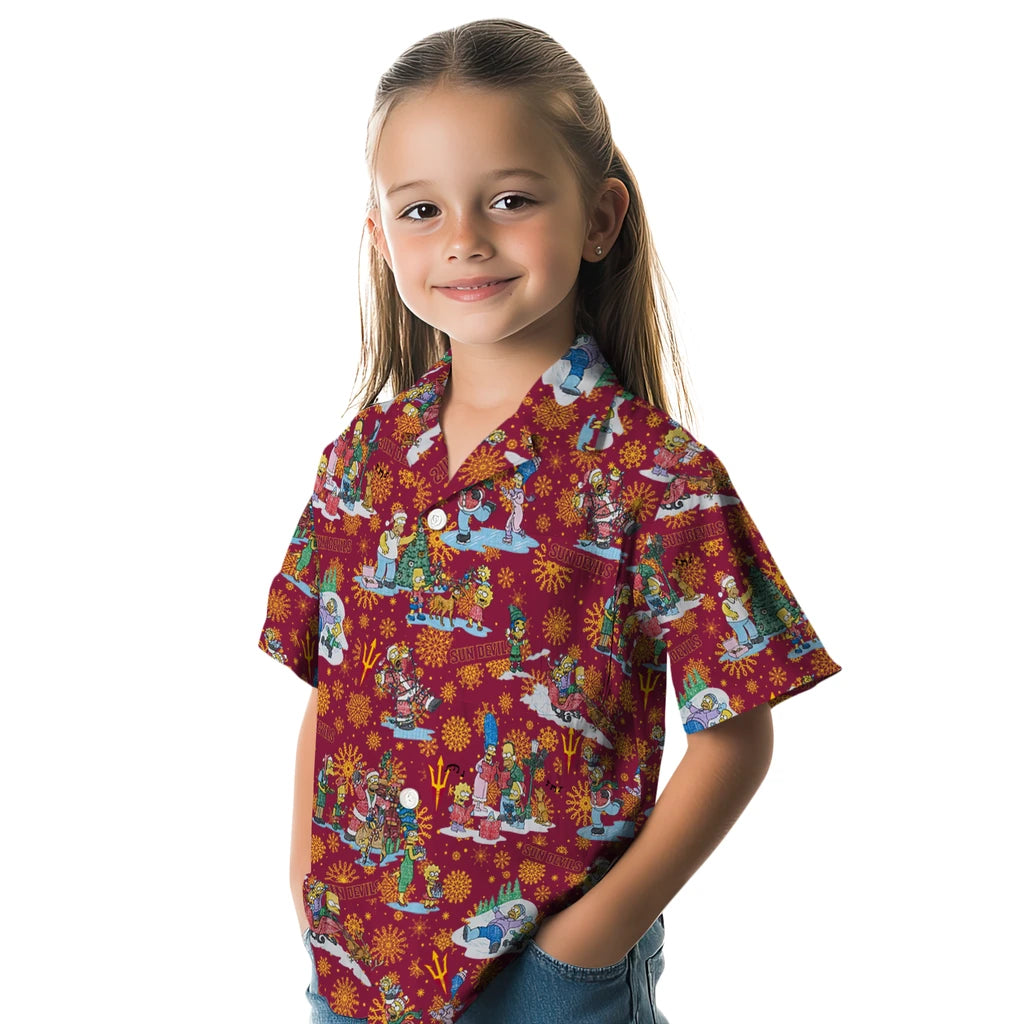 Arizona State Sun Devils Hawaiian Shirt - Simpsons Christmas | Moonbestprint
