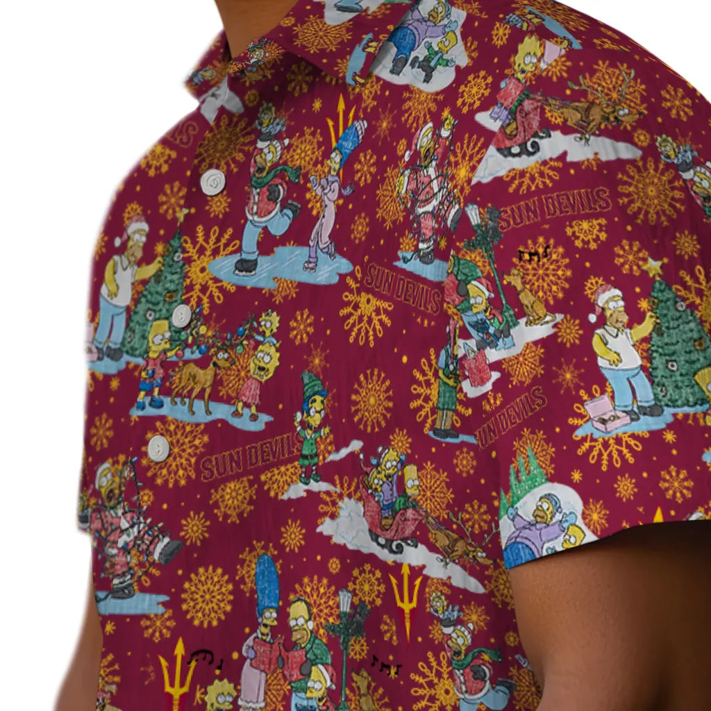 Arizona State Sun Devils Hawaiian Shirt - Simpsons Christmas | Moonbestprint