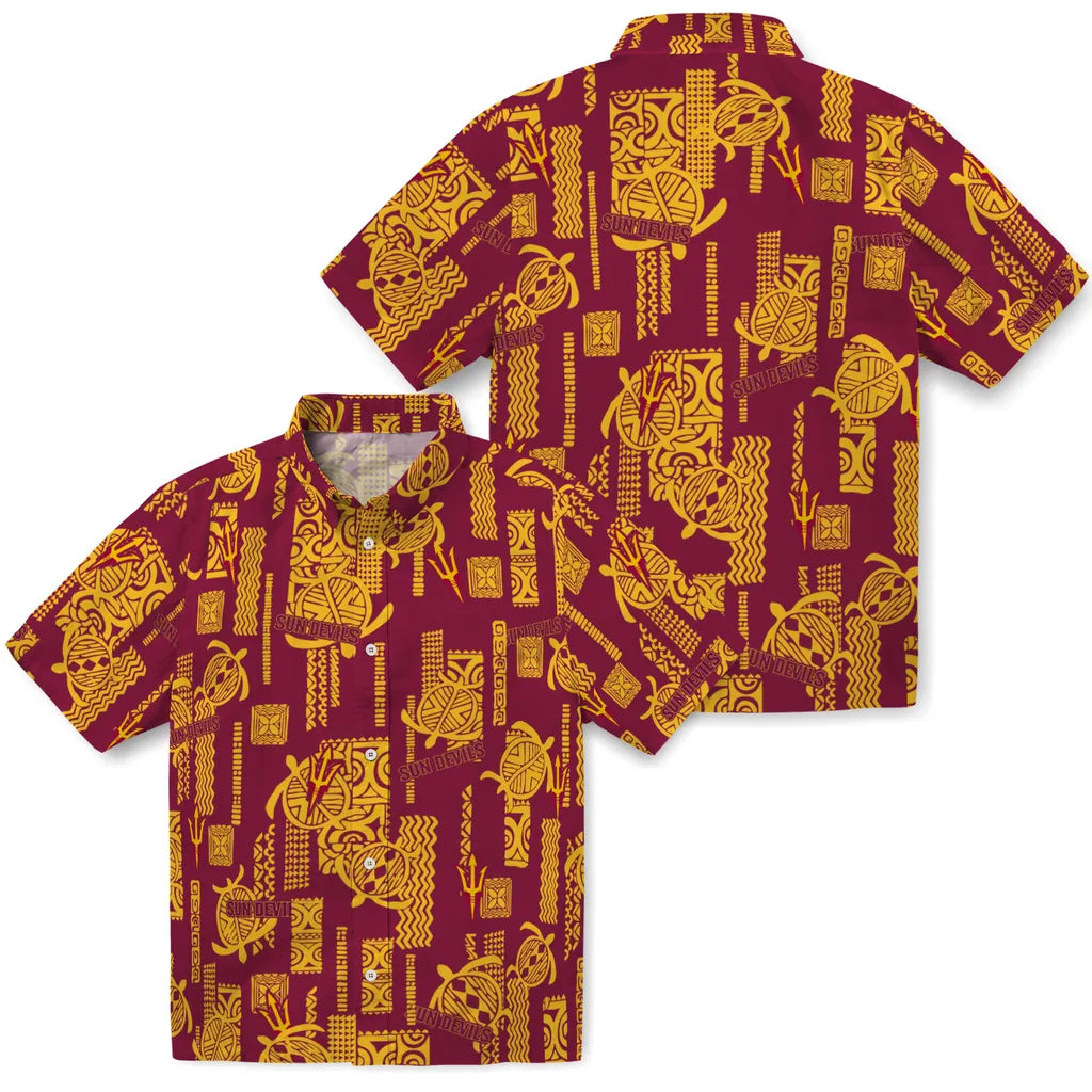 Arizona State Sun Devils Hawaiian Shirt - Turtle Lines | Moonbestprint