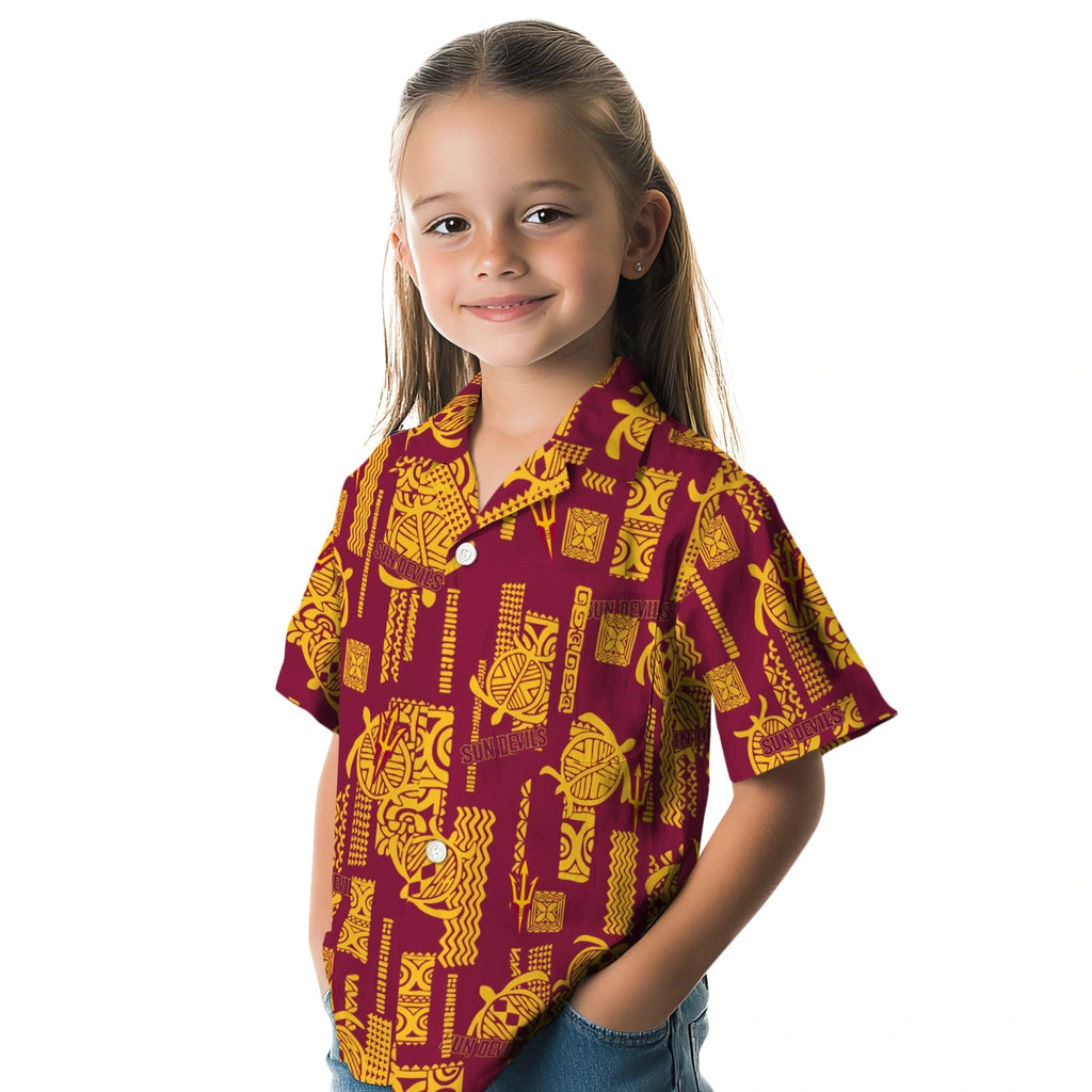 Arizona State Sun Devils Hawaiian Shirt - Turtle Lines | Moonbestprint