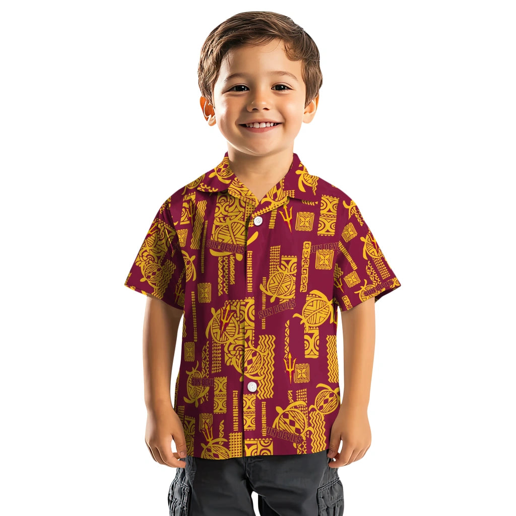 Arizona State Sun Devils Hawaiian Shirt - Turtle Lines | Moonbestprint