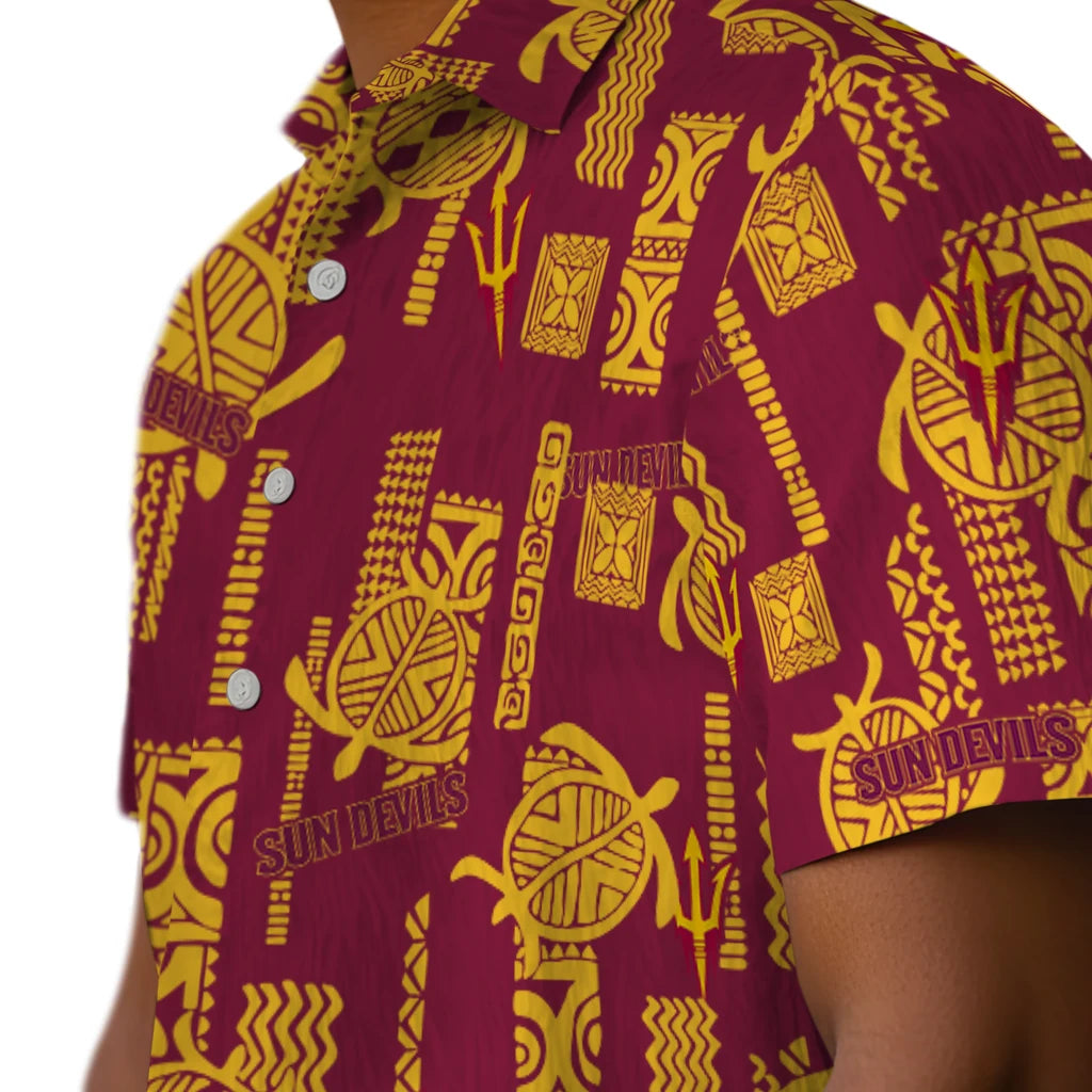 Arizona State Sun Devils Hawaiian Shirt - Turtle Lines | Moonbestprint