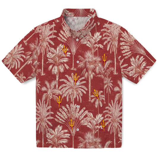 Arizona State Sun Devils Hawaiian Shirt - Vintage Palm Tree | Moonbestprint