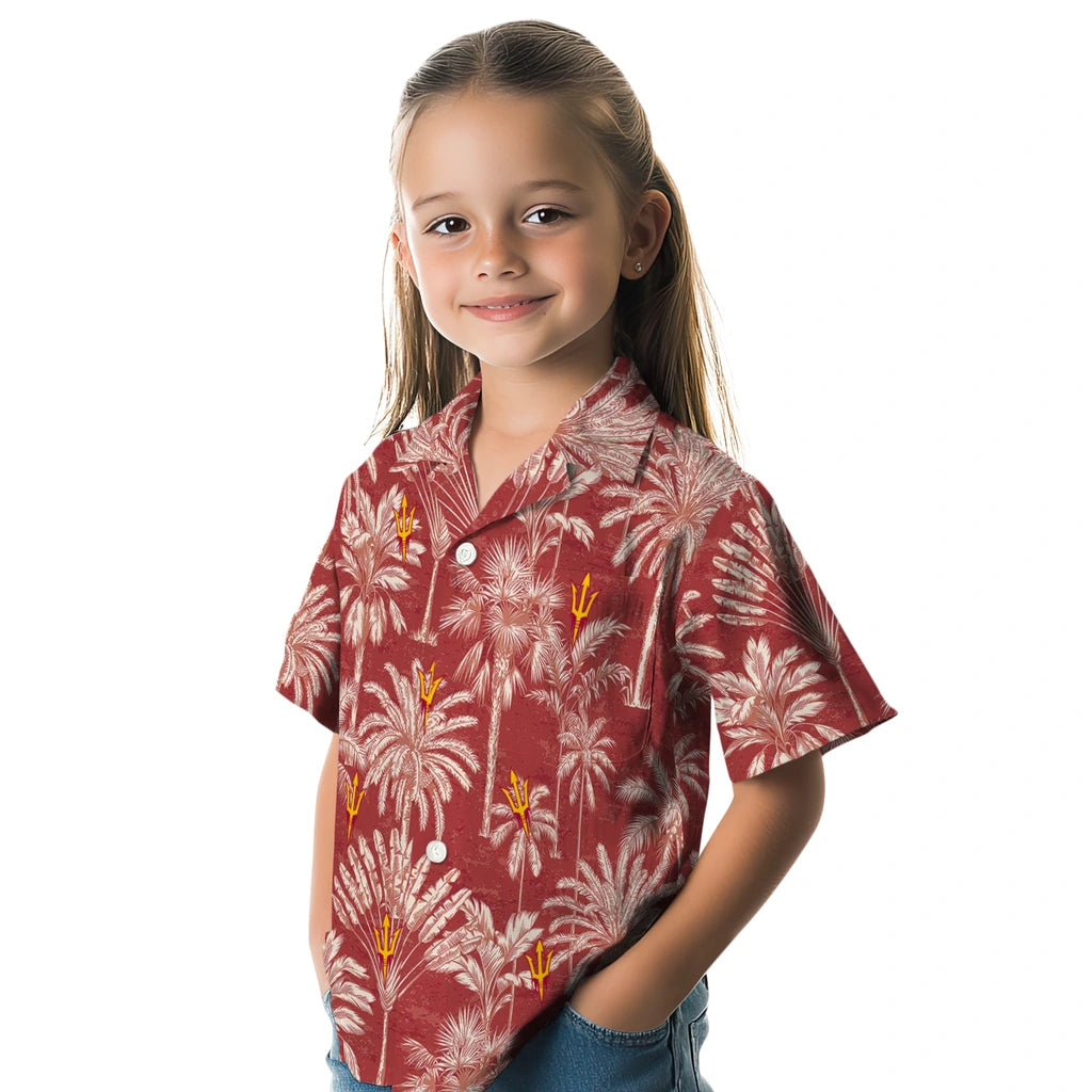 Arizona State Sun Devils Hawaiian Shirt - Vintage Palm Tree | Moonbestprint