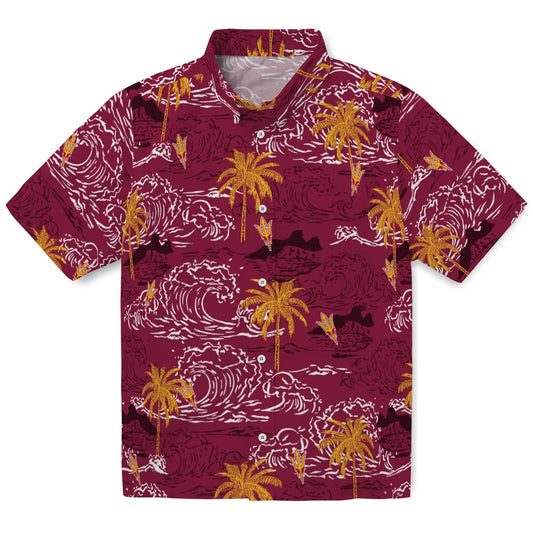 Arizona State Sun Devils Hawaiian Shirt - Wave Palm | Moonbestprint