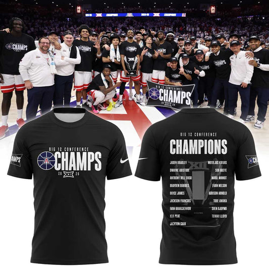Arizona Wildcats Men's Basketball 2026 Big 12 Conference Regular Season Champions Shirt V2 | UO21 Moonbestprint