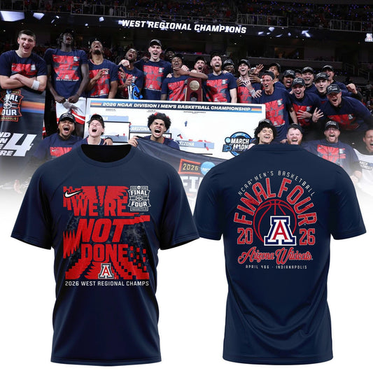 Arizona Wildcats West Region Champions 2026 T-Shirt - NCAA March Madness Basketball Tee | MG62 Moonbestprint