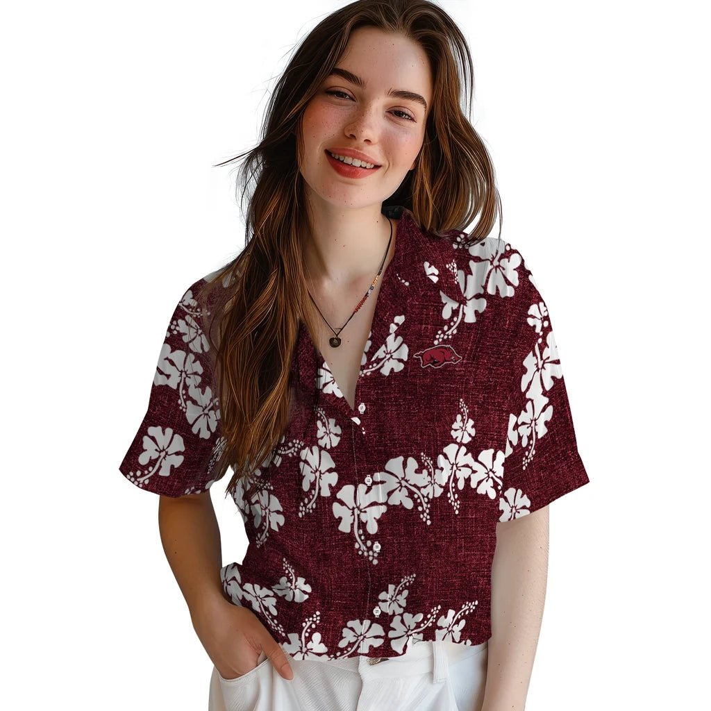 Arkansas Razorbacks Hawaiian Shirt - 50th State Flower | Moonbestprint