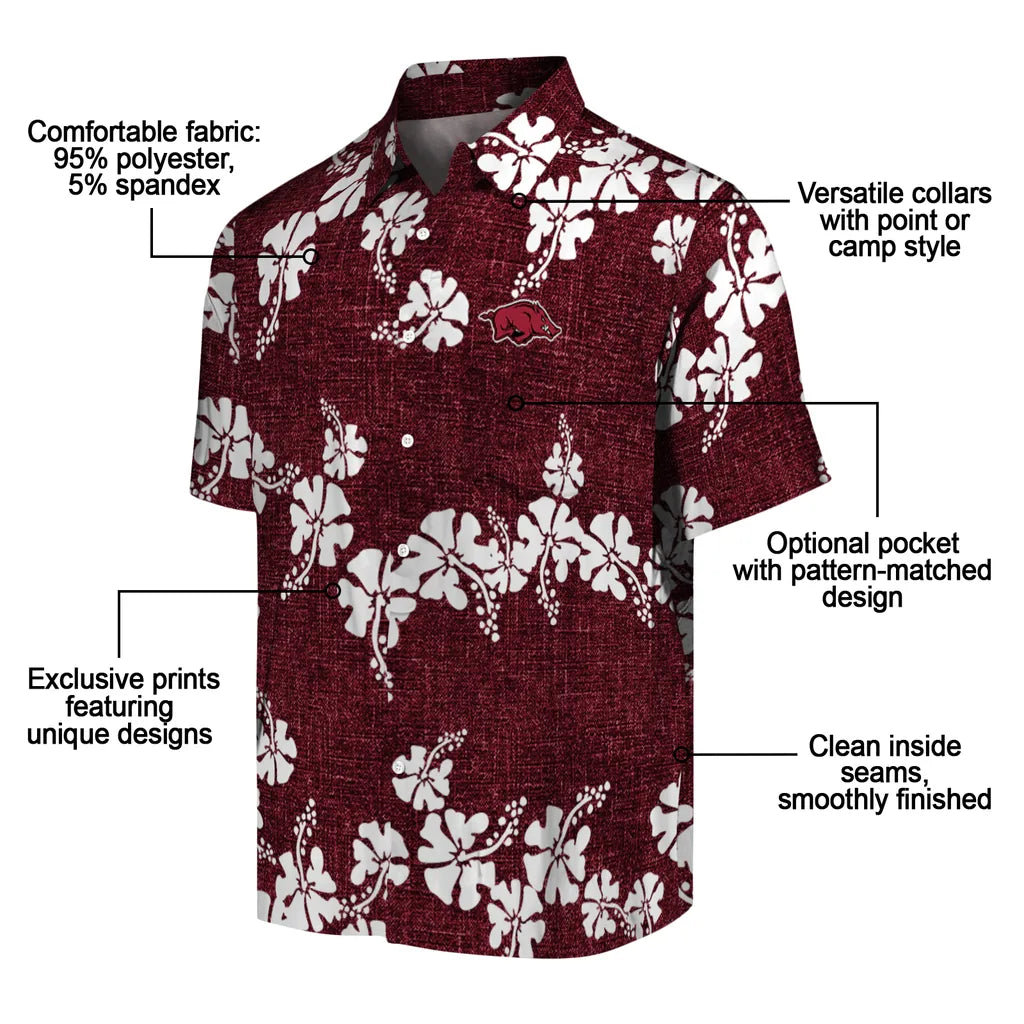 Arkansas Razorbacks Hawaiian Shirt - 50th State Flower | Moonbestprint