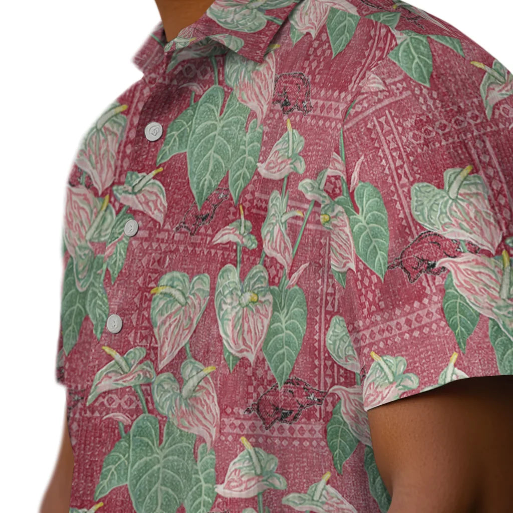 Arkansas Razorbacks Hawaiian Shirt - Anthurium Overlay | Moonbestprint