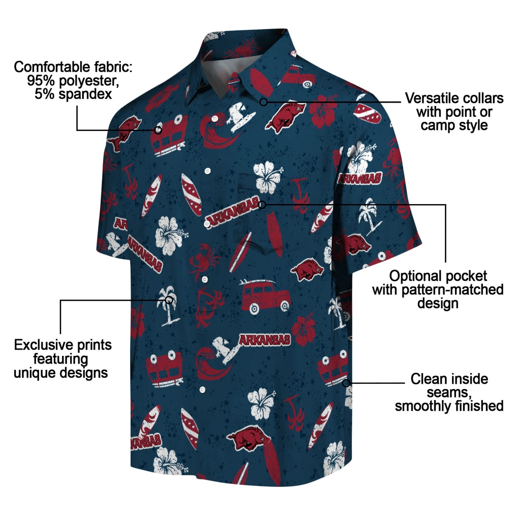Arkansas Razorbacks Hawaiian Shirt - Beach Vibe | Moonbestprint