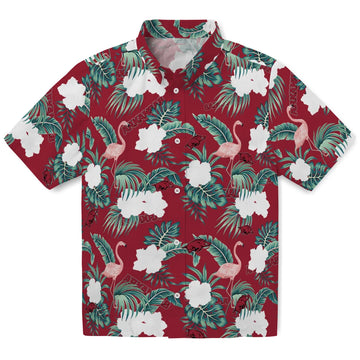 Arkansas Razorbacks Hawaiian Shirt - Flamingo and Hibiscus | Moonbestprint