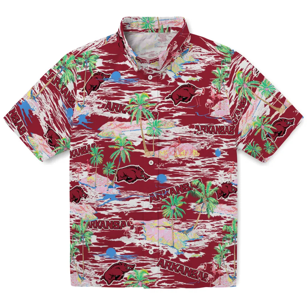 Arkansas Razorbacks Flamingo Retreat 2026 Hawaiian Shirt – Moonbestprint
