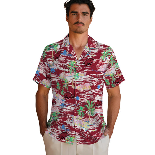 Arkansas Razorbacks Flamingo Retreat 2026 Hawaiian Shirt – Moonbestprint