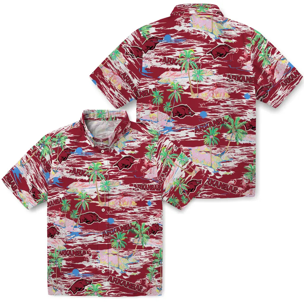 Arkansas Razorbacks Flamingo Retreat 2026 Hawaiian Shirt – Moonbestprint