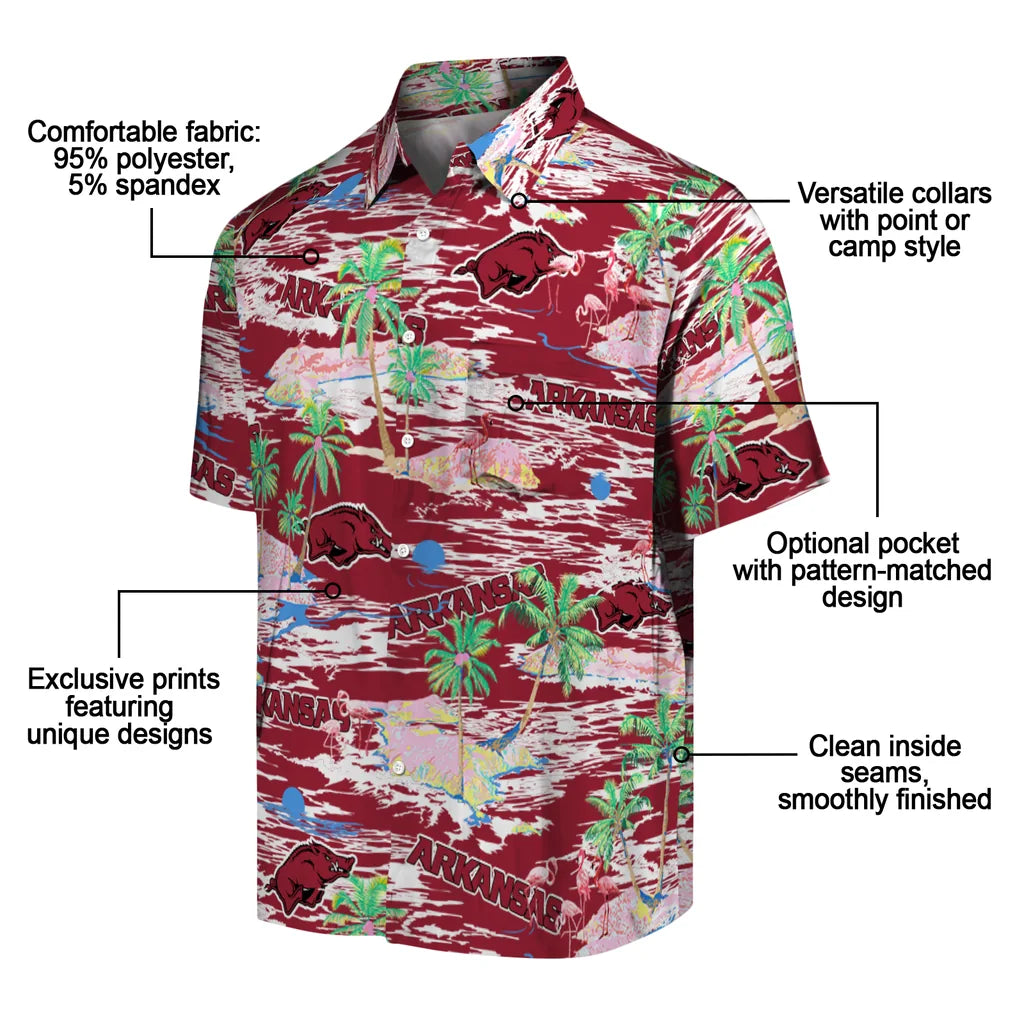 Arkansas Razorbacks Flamingo Retreat 2026 Hawaiian Shirt – Moonbestprint