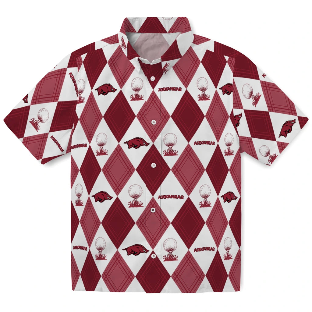 Arkansas Razorbacks Hawaiian Shirt - Golfing Plaid | Moonbestprint