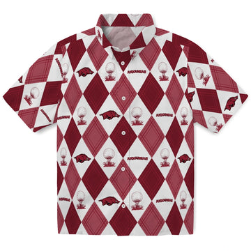 Arkansas Razorbacks Hawaiian Shirt - Golfing Plaid | Moonbestprint