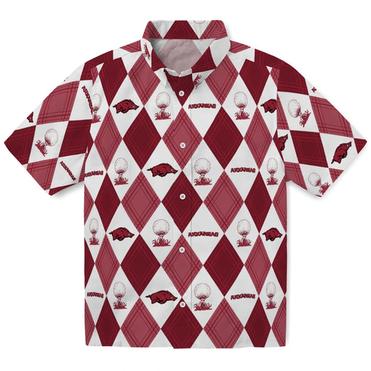 Arkansas Razorbacks Hawaiian Shirt - Golfing Plaid | Moonbestprint