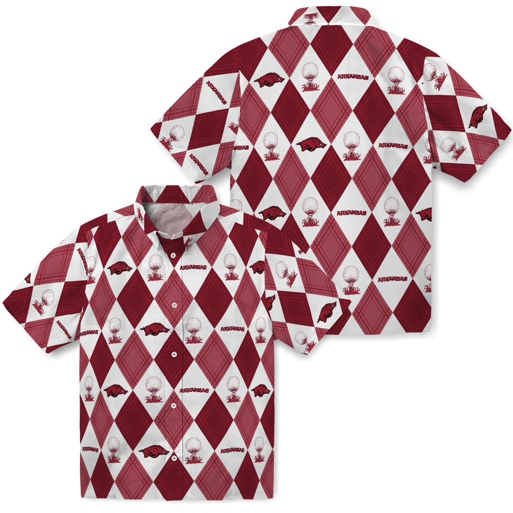 Arkansas Razorbacks Hawaiian Shirt - Golfing Plaid | Moonbestprint