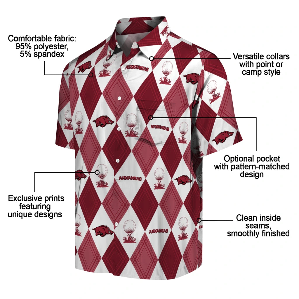 Arkansas Razorbacks Hawaiian Shirt - Golfing Plaid | Moonbestprint