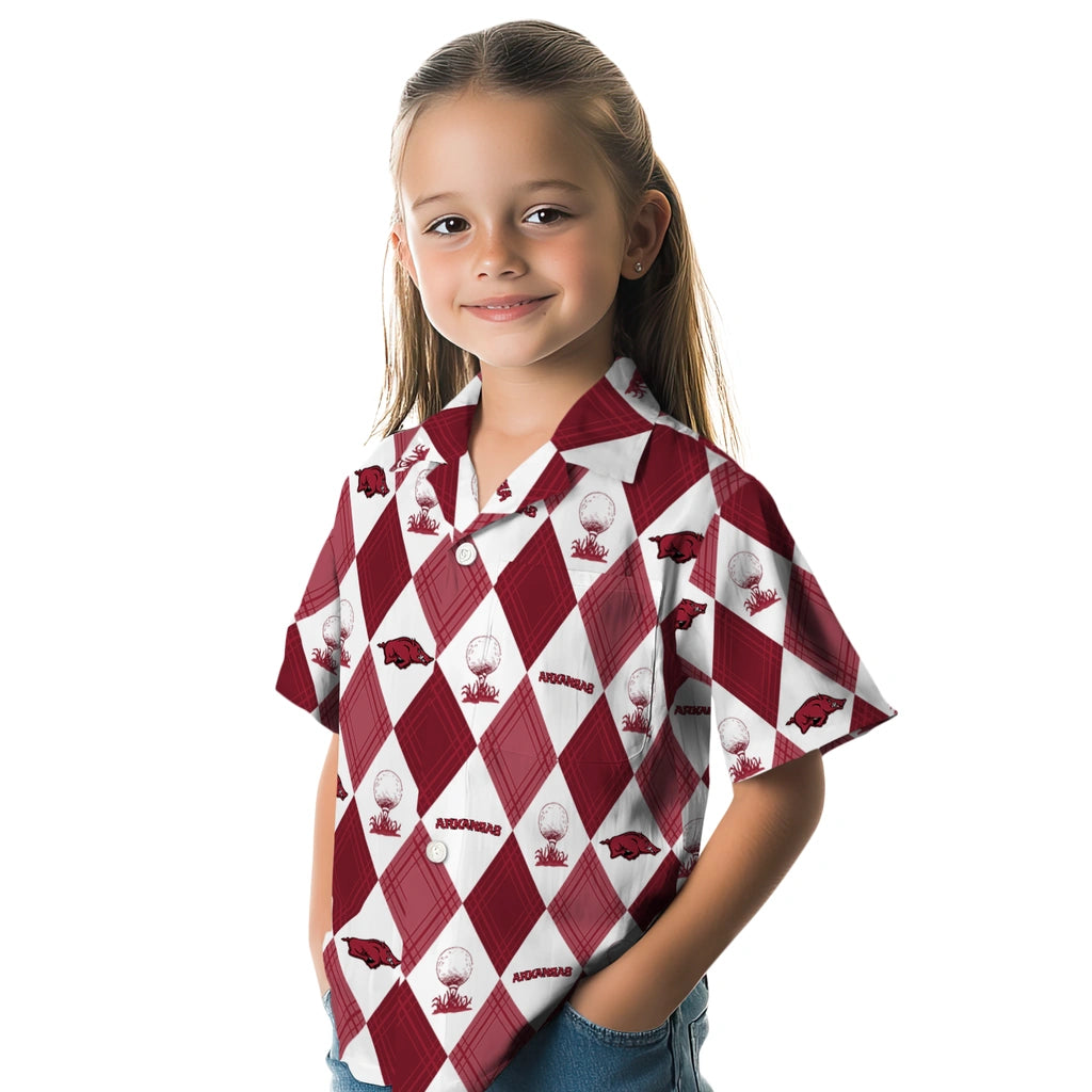 Arkansas Razorbacks Hawaiian Shirt - Golfing Plaid | Moonbestprint