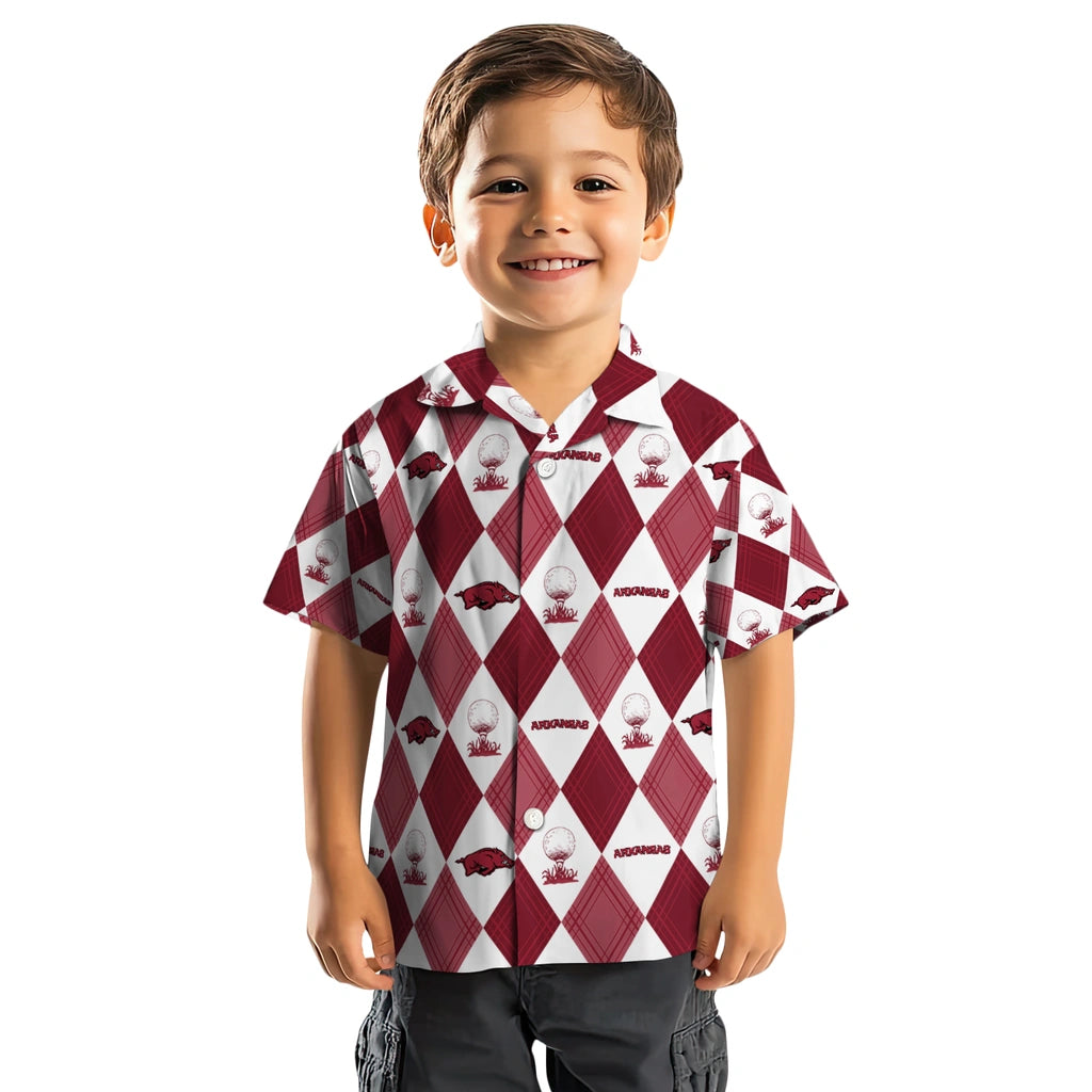 Arkansas Razorbacks Hawaiian Shirt - Golfing Plaid | Moonbestprint
