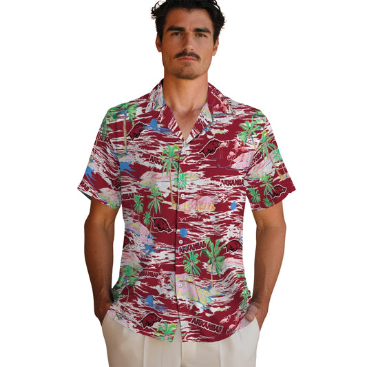 Arkansas Razorbacks Hawaiian Shirt - Hawaii Island | Moonbestprint