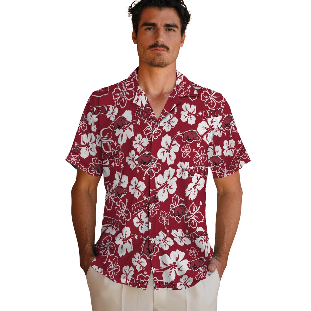 Arkansas Razorbacks Hibiscus Bloom Hawaiian Shirt – Moonbestprint