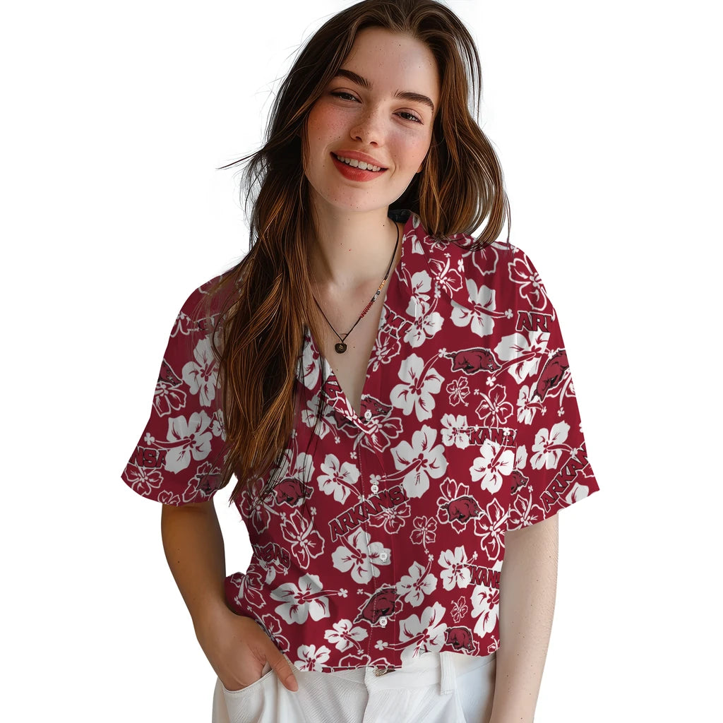 Arkansas Razorbacks Hibiscus Bloom Hawaiian Shirt – Moonbestprint
