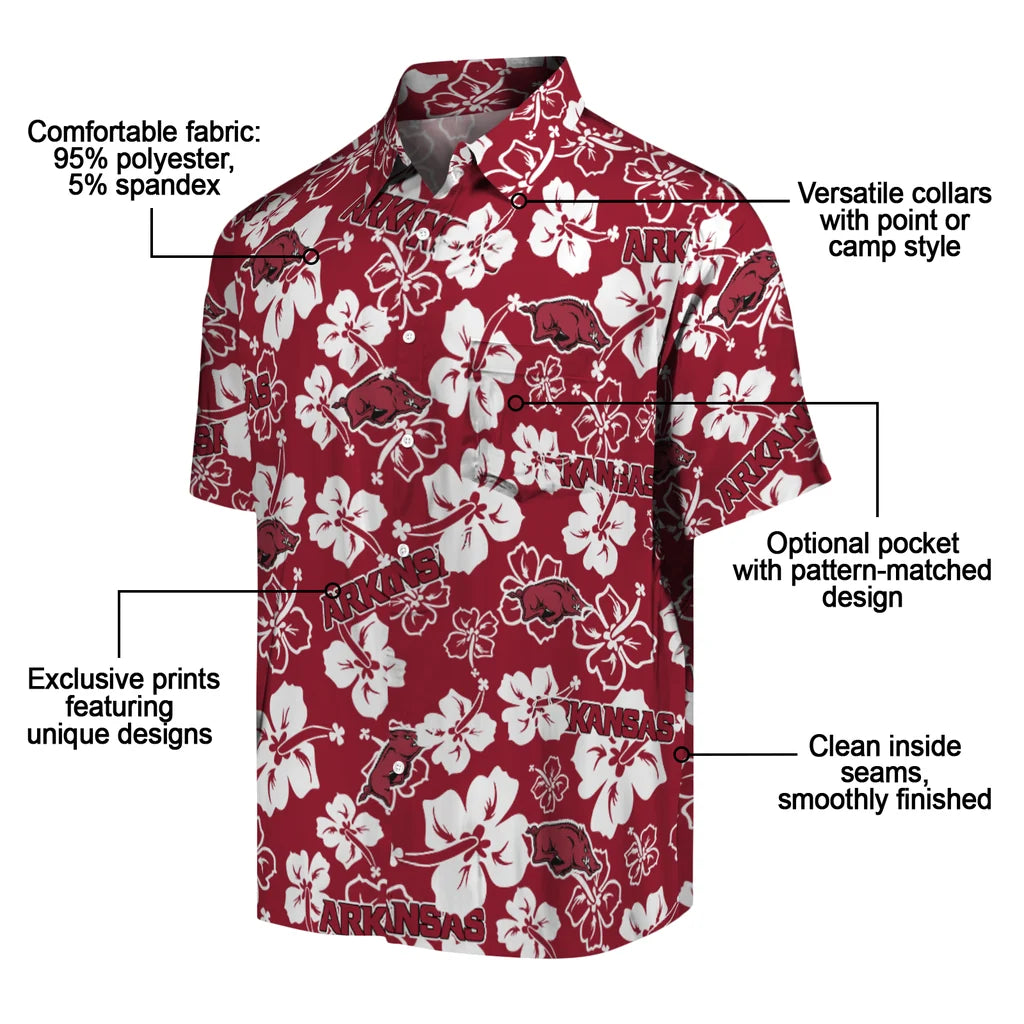 Arkansas Razorbacks Hibiscus Bloom Hawaiian Shirt – Moonbestprint