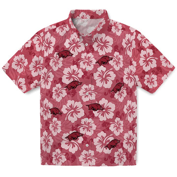 Arkansas Razorbacks Hawaiian Shirt - Hibiscus Cluster | Moonbestprint