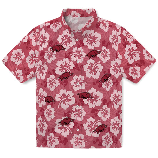 Arkansas Razorbacks Hawaiian Shirt - Hibiscus Cluster | Moonbestprint