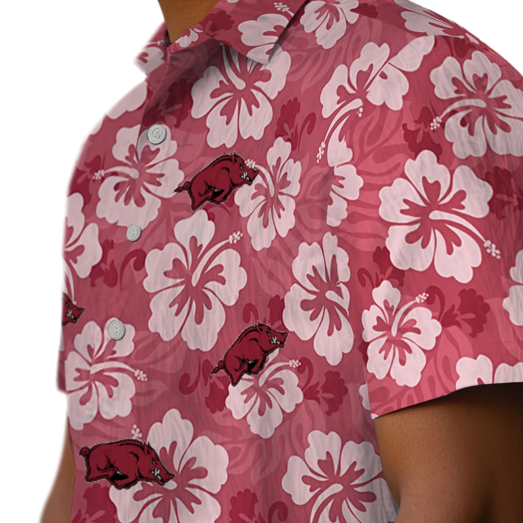Arkansas Razorbacks Hawaiian Shirt - Hibiscus Cluster | Moonbestprint