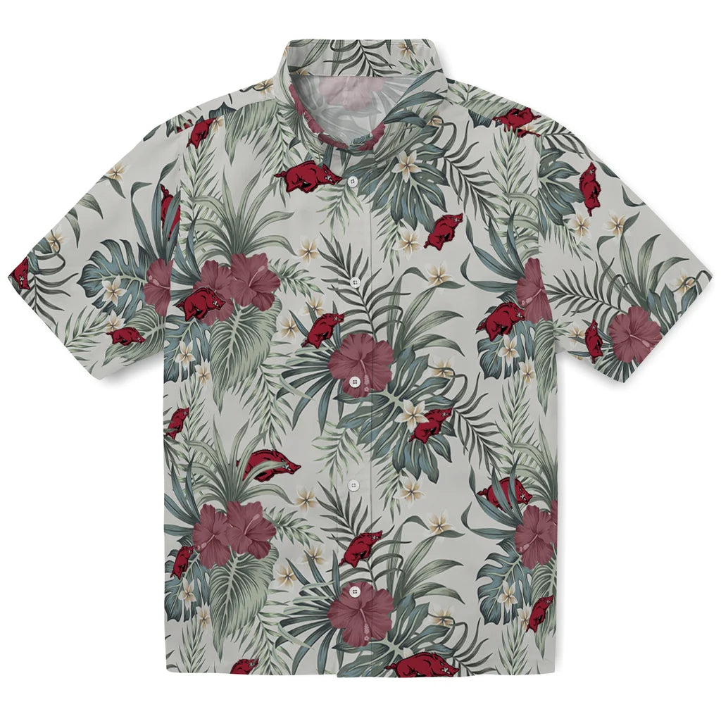 Arkansas Razorbacks Hawaiian Shirt - Hibiscus Designs | Moonbestprint