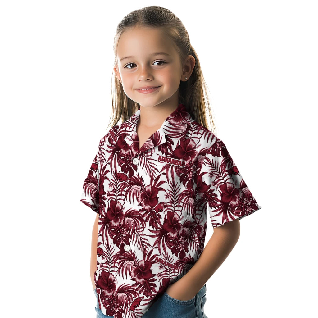 Arkansas Razorbacks Hawaiian Shirt - Hibiscus Exotic | Moonbestprint