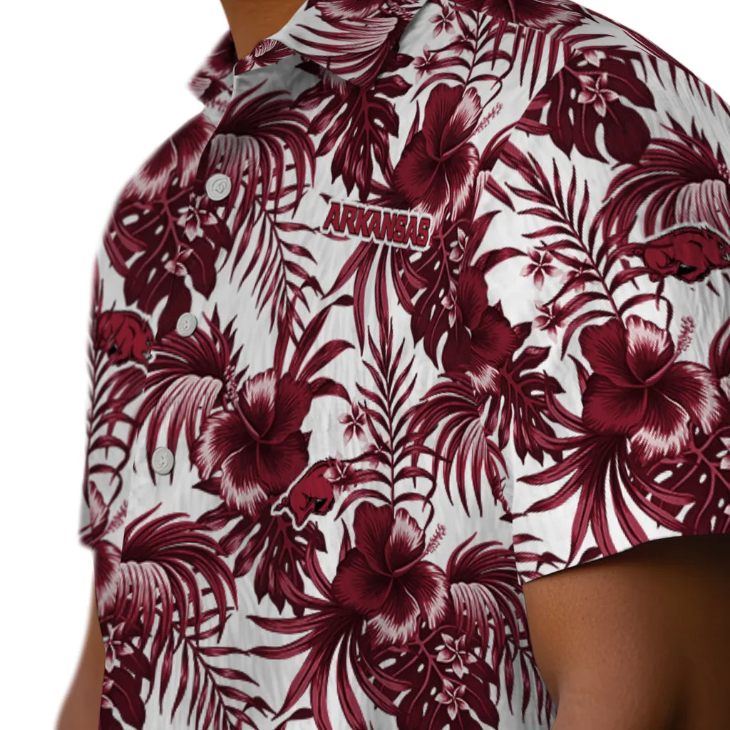Arkansas Razorbacks Hawaiian Shirt - Hibiscus Exotic | Moonbestprint