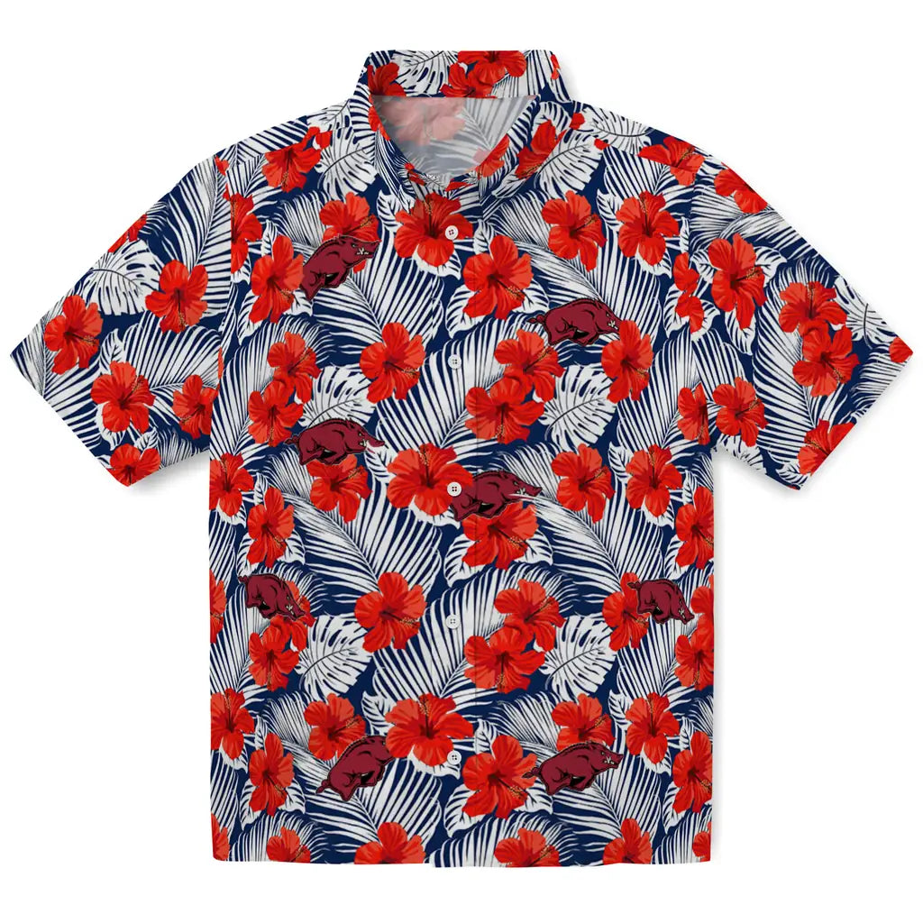 Arkansas Razorbacks Hawaiian Shirt - Hibiscus Fiesta | Moonbestprint