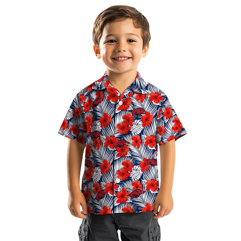 Arkansas Razorbacks Hawaiian Shirt - Hibiscus Fiesta | Moonbestprint