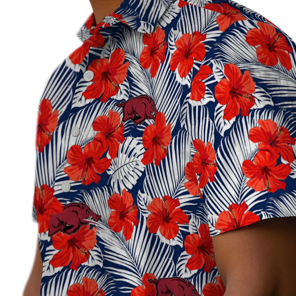 Arkansas Razorbacks Hawaiian Shirt - Hibiscus Fiesta | Moonbestprint