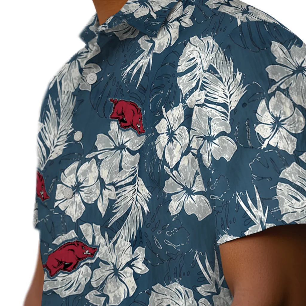 Arkansas Razorbacks Hawaiian Shirt - Hibiscus Flowers | Moonbestprint