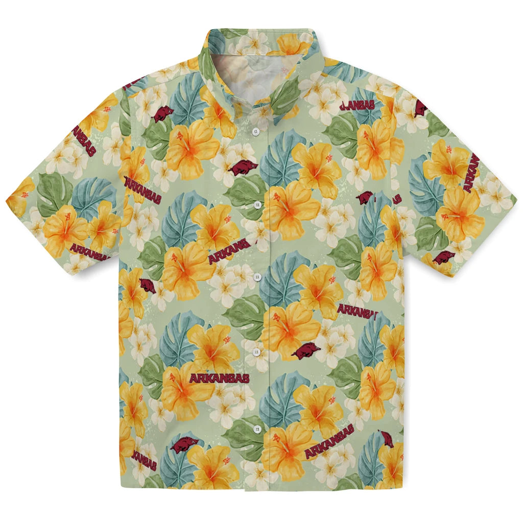 Arkansas Razorbacks Hawaiian Shirt - Hibiscus Mood | Moonbestprint