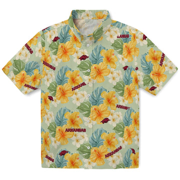 Arkansas Razorbacks Hawaiian Shirt - Hibiscus Mood | Moonbestprint