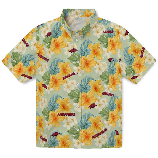 Arkansas Razorbacks Hawaiian Shirt - Hibiscus Mood | Moonbestprint