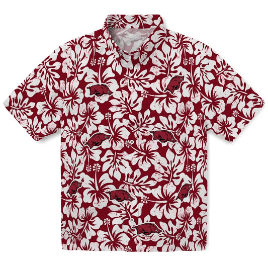Arkansas Razorbacks Hawaiian Shirt - Hibiscus Motif | Moonbestprint