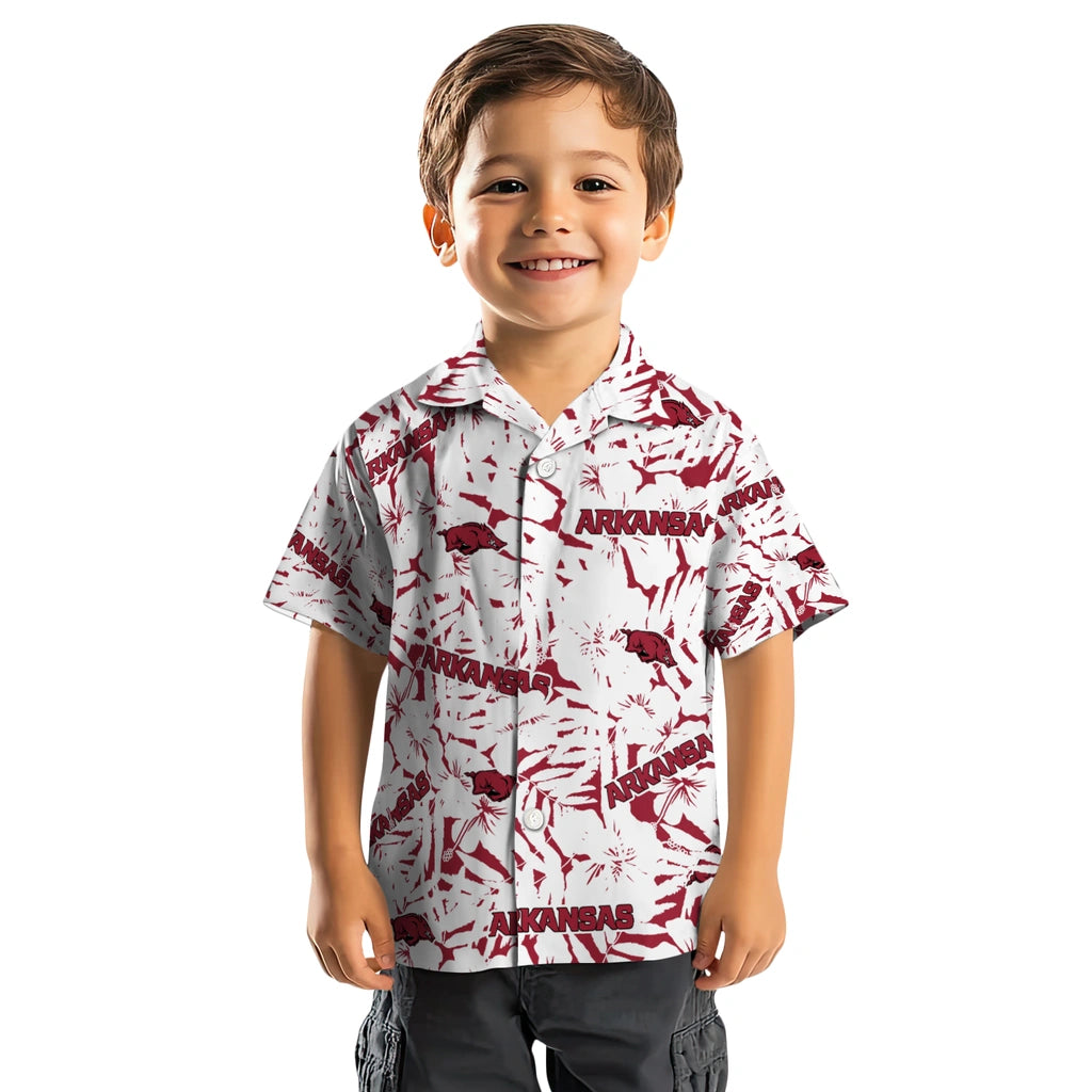 Arkansas Razorbacks Hawaiian Shirt - Hibiscus Overlay | Moonbestprint