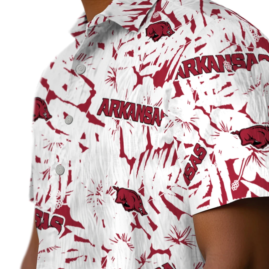 Arkansas Razorbacks Hawaiian Shirt - Hibiscus Overlay | Moonbestprint