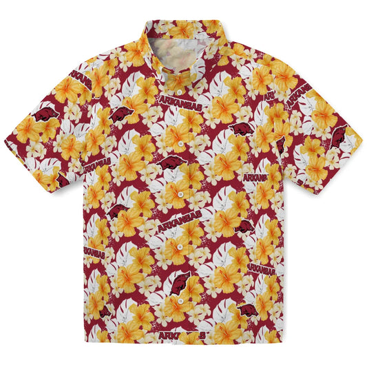 Arkansas Razorbacks Hawaiian Shirt - Hibiscus Tropics | Moonbestprint