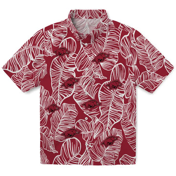 Arkansas Razorbacks Hawaiian Shirt - Leaf Outline | Moonbestprint