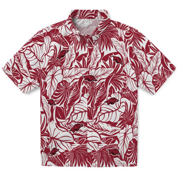 Arkansas Razorbacks Hawaiian Shirt - Monstera Layer | Moonbestprint